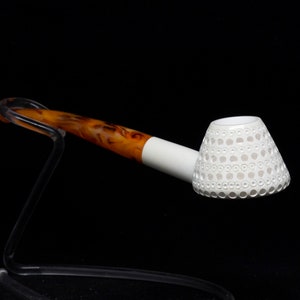 Lattice Volcano Stem Meerschaum, Classic Lattice, The Best Block Meerschaum, Unsmoked Meerschaum