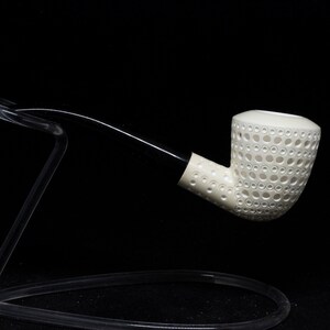 Lattice Bent Stem Meerschaum, The Best Block Meerschaum, Unsmoked Meerschaum
