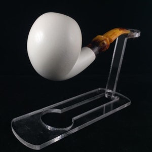 Apple Smooth Bent Stem Meerschaum Pipe, The Best Block Meerschaum, Unsmoked Pipe