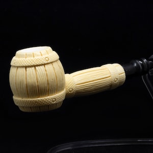 Hand Carved Barrel Meerschaum Pipe, The Best Block Meerschaum, Unsmoked Pipe, Turkish Meerschaum