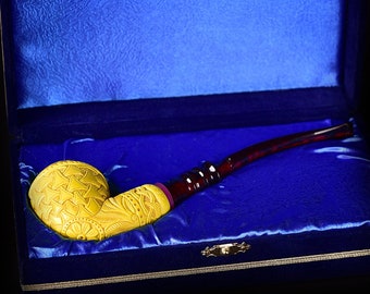 Hand Carved Large Dublin Meerschaum Pipe, The Best Block Meerschaum, Unsmoked Meerschaum Pipe