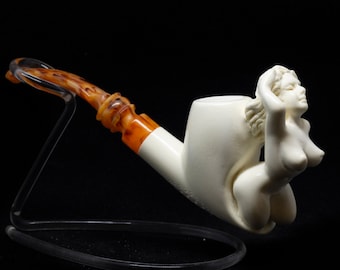 Hand Carved Smooth Naked Lady, Unsmoked Meerschaum Pipe, The Best Block Meerschaum