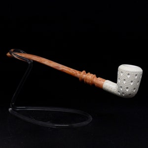 Churchwarden Meerschaum Pfeife, lange Stielpfeife, 100% massiver Block Meerschaum, ungerauchte Meerschaum Pfeife