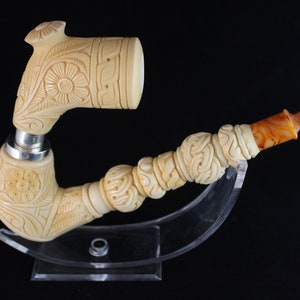 Große Meerschaum-Pfeife im bayrischen Stil, der beste Block Meerschaum, ungeraucht Meerschaum