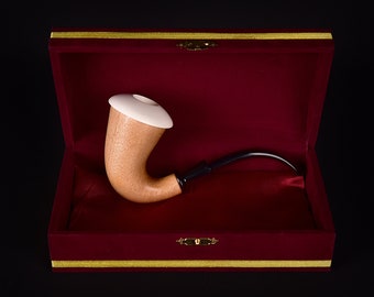 Calabash Meerschaum Pipe, The Best Block Meerschaum, Unsmoked Pipe, Half Bent Stem Pipe, Smooth Bowl Calabash, Turkish Meerschaum