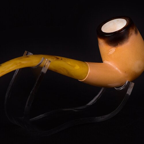 Lee Van Cleef Half Bent Meerschaum Pipe, Unsmoked Pipe, The Best shops Block Meerschaum