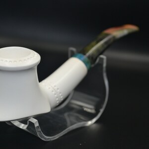 Lattice Freehand Pipe, Half Bent Stem Lattice, Meerschaum Pipe, Unsmoked Meerschaum, Hand-Carved Pipe, Classic Pipe