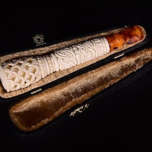 Deep Lattice Cigarette Holder, The Best Block Meerschaum, Unsmoked Meerschaum