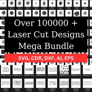 Oltre 100.000 design tagliati al laser Laser Cut Mega Bundle (Svg, Cdr, Ai, Eps, Dxf) - Laser Cut File Bundle #1