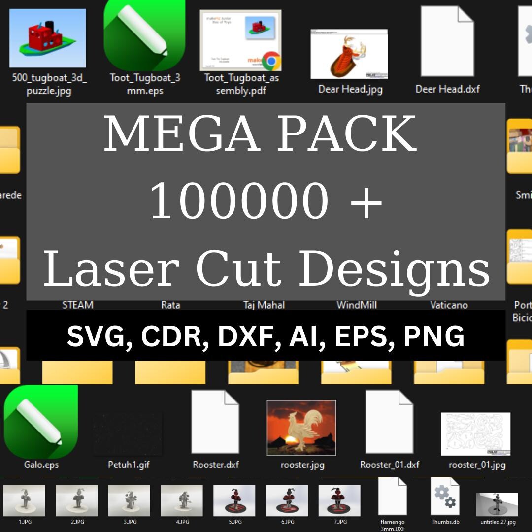Mega Pack Laser Cut, 100,000 Vector, Dxf Files, 3d, 2D, Cnc, Laser Cut ...