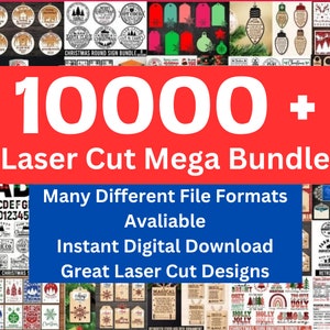 Laser Cut Bundle SVG Files Mega Bundle for CNC and Engraving, Christmas Laser Cut Bundle, Laser Cut, 3D Layered SVG, Eps,Png Laser Cut Files