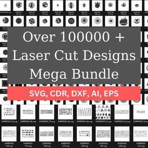 Mais de 100.000 designs cortados a laser Laser Cut Mega Bundle (Svg, Cdr, Ai, Eps, Dxf) - Pacote de arquivos cortados a laser nº 1