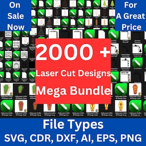 2000 以上のレーザー カット SVG ファイル メガ バンドル (CNC および彫刻用)、Glowforge カット、SVG、Eps、Pdf、Jpg、Png レーザー カット - 主にクリスマス ファイル - #6