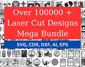 Über 100.000 lasergeschnittene Designs Laser Cut Mega Bundle (Svg, Cdr, Ai, Eps, Dxf)