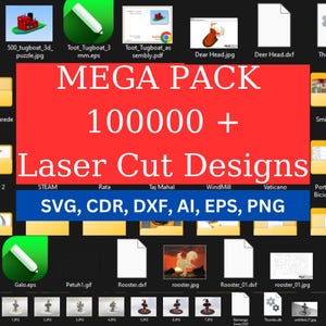 Mega pack Laser Cut, oltre 100.000 file vettoriali, dxf, 3d, 2D, cnc, Laser Cut Mega Bundle SVG, file CNC, incisione CNC router taglio al plasma - #2