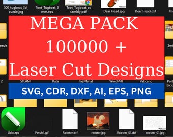 Mega pack Laser Cut, 100,000+ vector, dxf files, 3d, 2D, cnc, Laser Cut Mega Bundle SVG, CNC Files, Engraving CNC router plasma cutting - #2