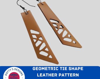 Tie Shape Geometry Leather Earring Svg Template for Cricut, Faux Leather Earrings Svg Instant Download - Svg, Png, Eps, Dxf