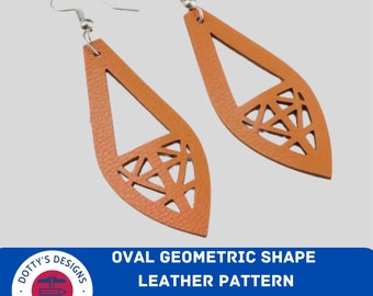 Lange smalle diamantvorm driehoek gat Geomerty patroon Faux Leather Earring Svg sjabloon voor Cricut Instant Download - Svg, Png, Eps, Dxf