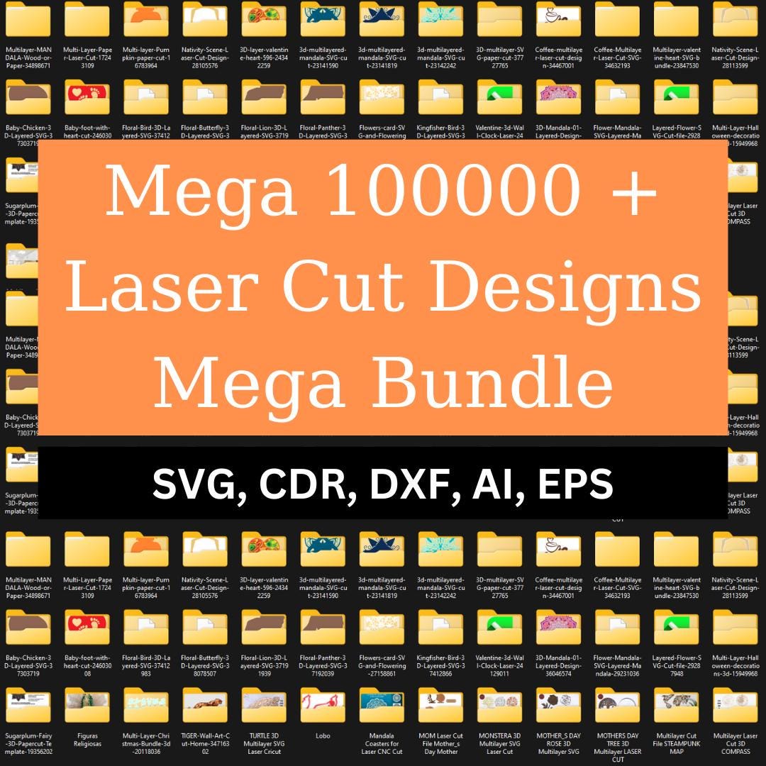 Mega laser cut bundle 100000 vector, dxf files, 3d, 2D, cnc, Laser Cut Mega Bundle SVG, CNC Files, Engraving CNC router plasma cutting - #10