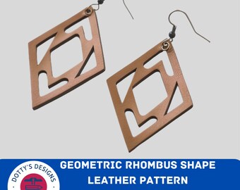 Rhombus Geometry Triangle Pendiente de cuero Plantilla Svg para Cricut, Pendientes de cuero sintético Svg Descarga instantánea - Svg, Png, Eps, Dxf