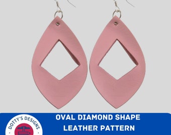 Drop Shape with Diamond-shaped Hole Leather Earring Svg Template for Cricut, Faux Leather Earrings Svg Instant Download - Svg, Png, Eps, Dxf