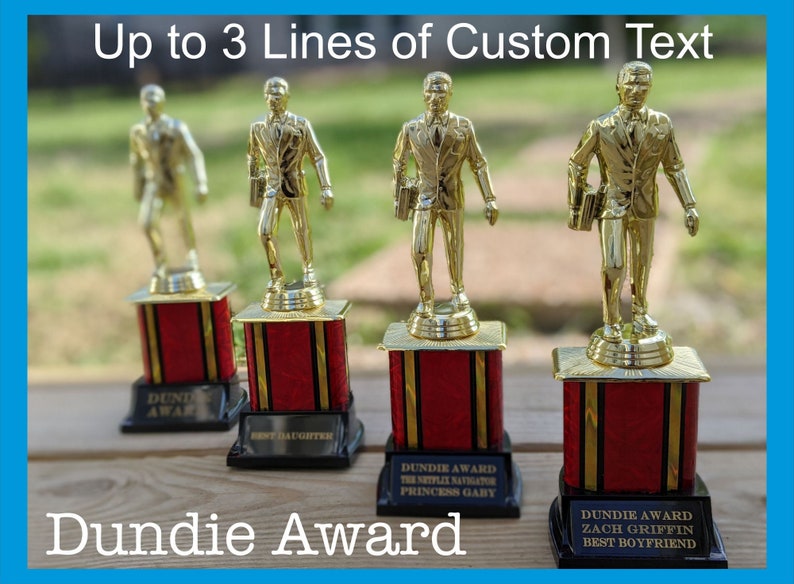 Personalized Dundie Award Trophy, The Office TV Show Fan Gift Idea, Buy Today Ships FAST, Custom Engraving, 3 Size Tropies 3 Lines