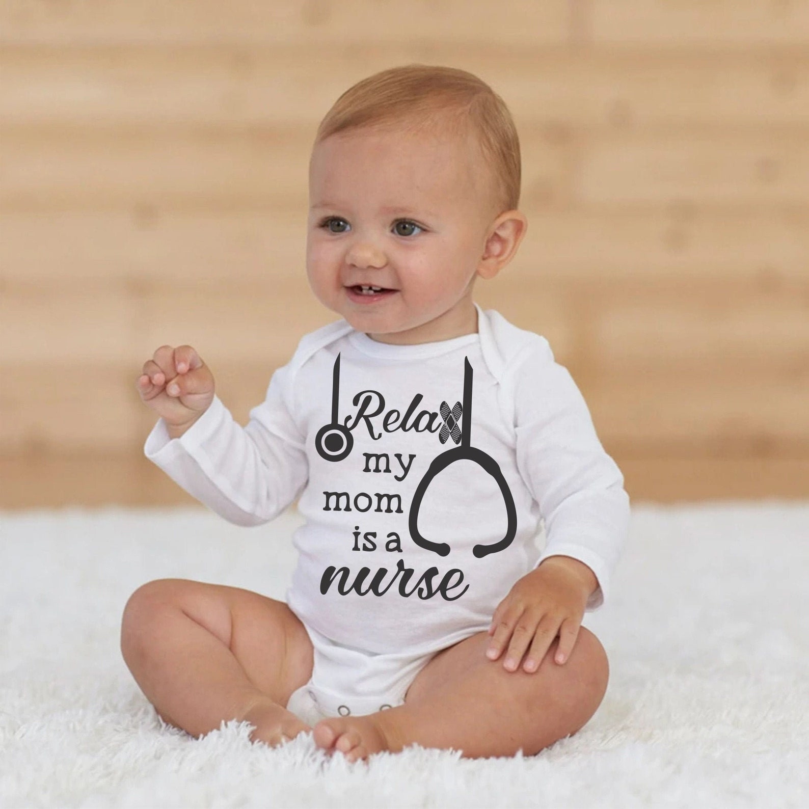 Relax My Mom is a Nurse Personalized With Any Name Baby Etsy