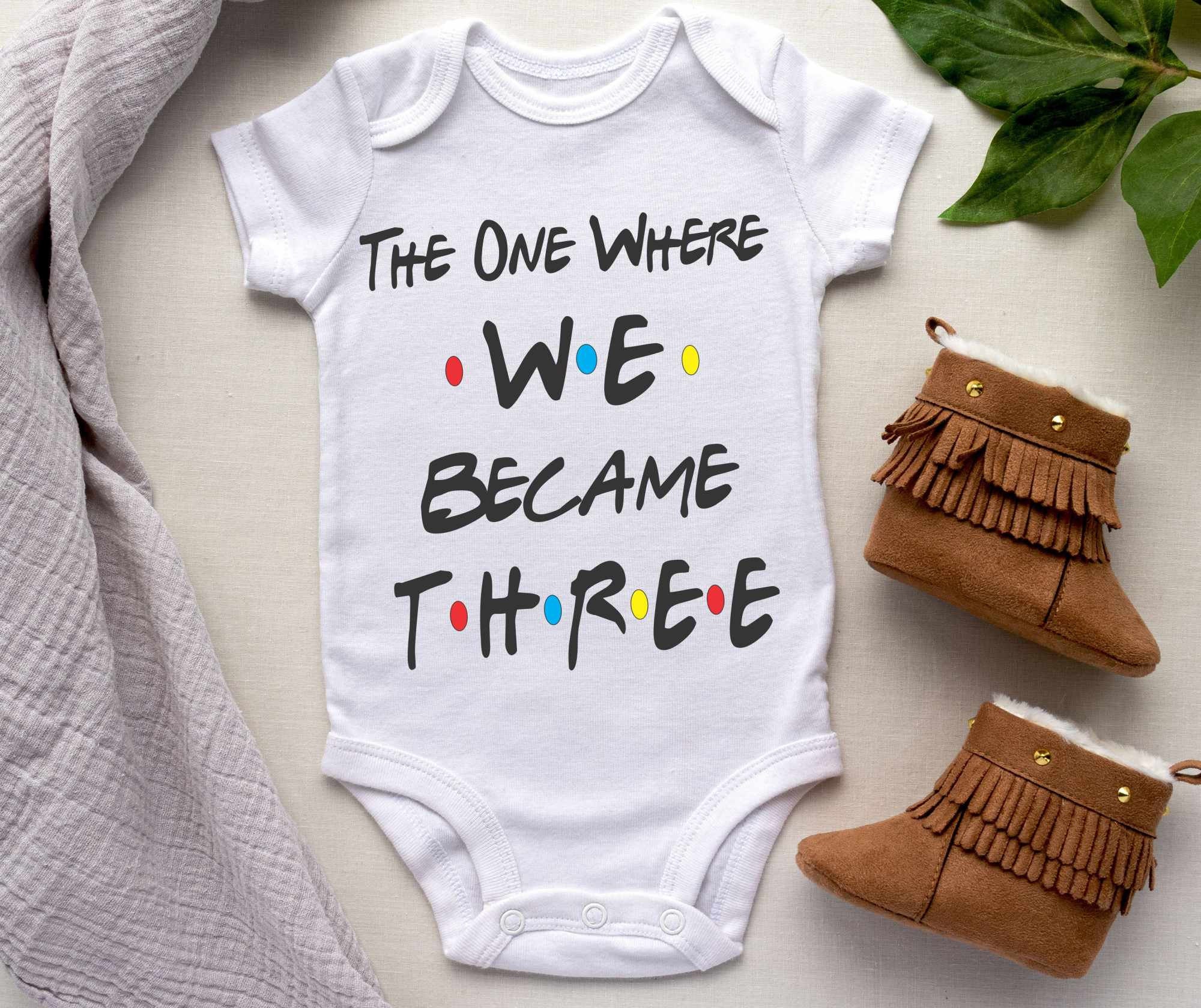 Indkøbscenter Nedgang råd Buy Custom Baby Onesie ® the One Where We Became Three Family Online in  India - Etsy