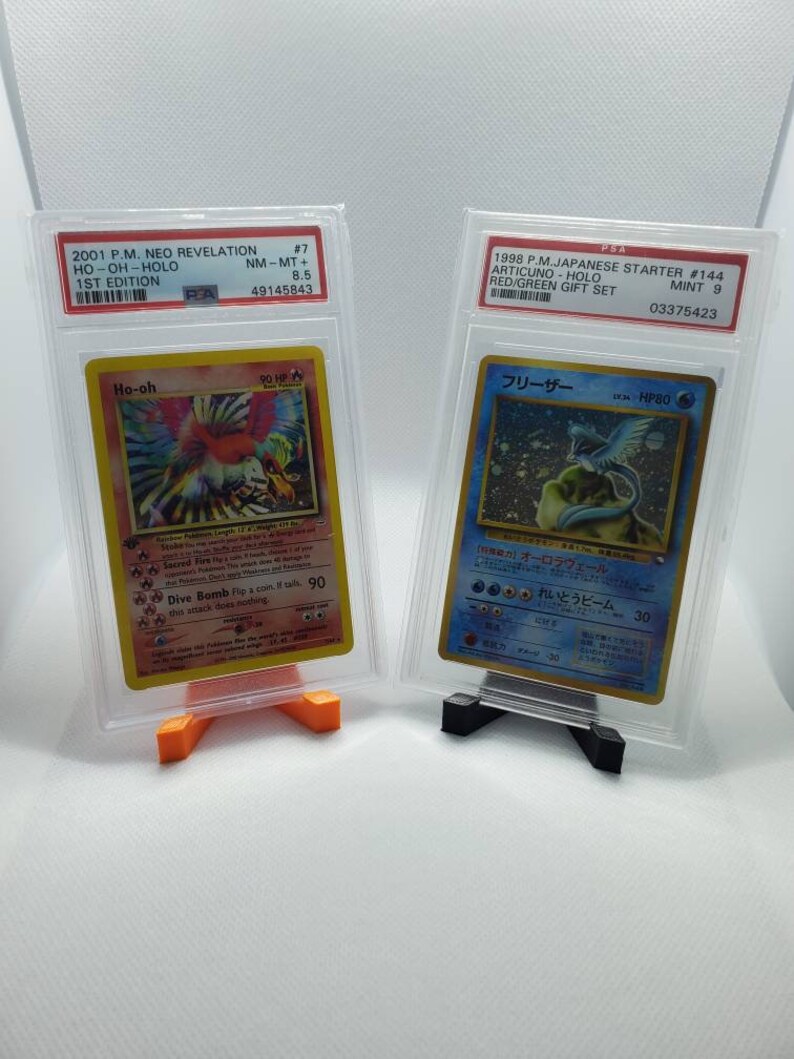 3D Printed Trading Card Stand pack of 3 Etsy