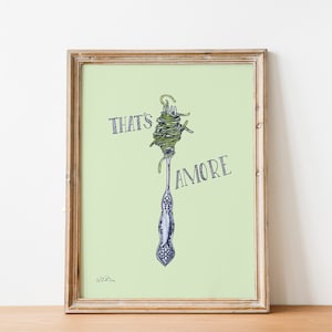 That's Amore Wall Print, Wall Decor, Hand Illustrated, Pretty Wall Art