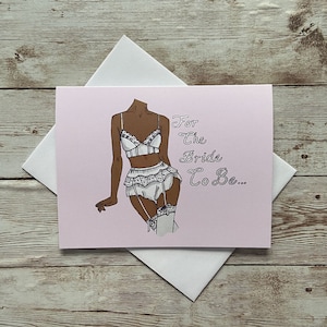 Brautkarte, Brautparty, Junggesellinnenabzug, Grußkarte, Dessous, Sexy Karte, Braut Dessous, Braut zu sein, Hochzeit, Hübsche Karte