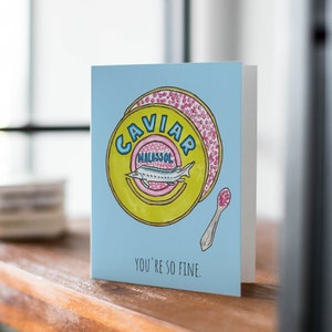 Kaviaarliefdeskaart, Valentijnsdagkaart, jubileumkaart, foodie Fine Dining Card, leuke kaart voor haar, kaart voor vriendschap
