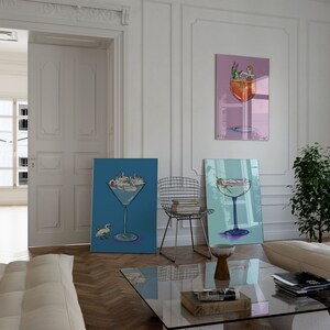 drinks martini illustration wall art for kitchen or bar art or gallery wall