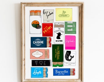 NYC Matchbook Art Print, Matches Art