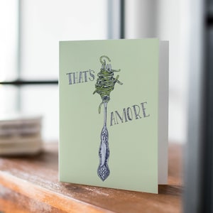 Pasta Spaghetti Card, Love Card, Birthday Card, Italian Card, Cute Sweet Card, Italy Card, Food Lover Card, Pasta Lover Card