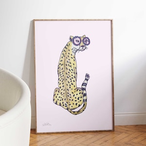 Cheetah Wall Art, Hand Illustrated, Wall Decor image 2