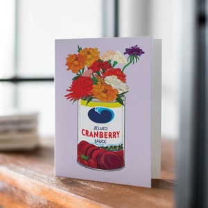 Cranberry Sauce Thanksgiving Floral Greeting Card