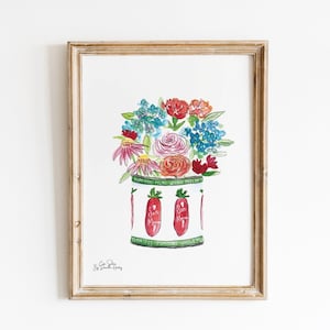 Tomato Can Wall Art, San Marzano Wall Print, Floral Wall Art, Kitchen Art, Home Office Decor, Housewarming Gift