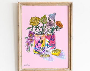 La Croix Flower Illustration Wall Print