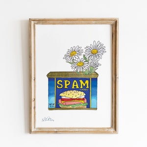 Spam Wall Art, Wall Print, Pop Art, Pop Wall Print, Hand Illustrated image 1