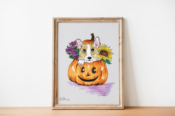 Mommy's Little Pumpkin Corgi Metal Print Mommy's Little Pumpkin Corgi Metal Print