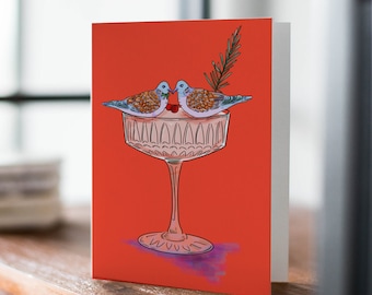 Turtle Dove Holiday Greeting Card