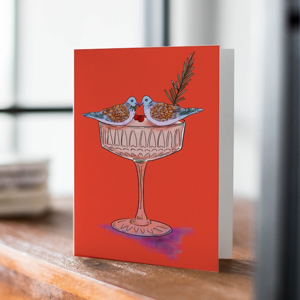 Turtle Dove Holiday Greeting Card