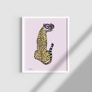 Cheetah Wall Art, Hand Illustrated, Wall Decor image 3