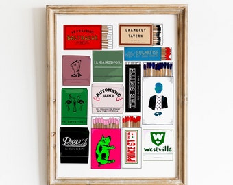 NYC Matchboxes, Matchbooks, Illustrated Restaurant Matches