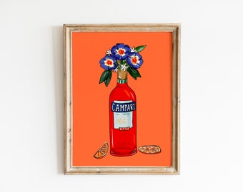 Campari Illustrated Italian Wall Art Print