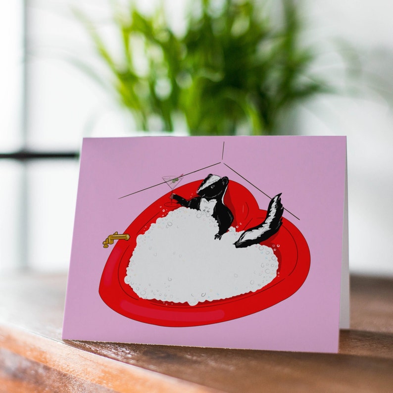 Skunk Valentine Love Greeting Card image 1