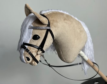 Palomino Hobby Horse with bridle and rains straight mane