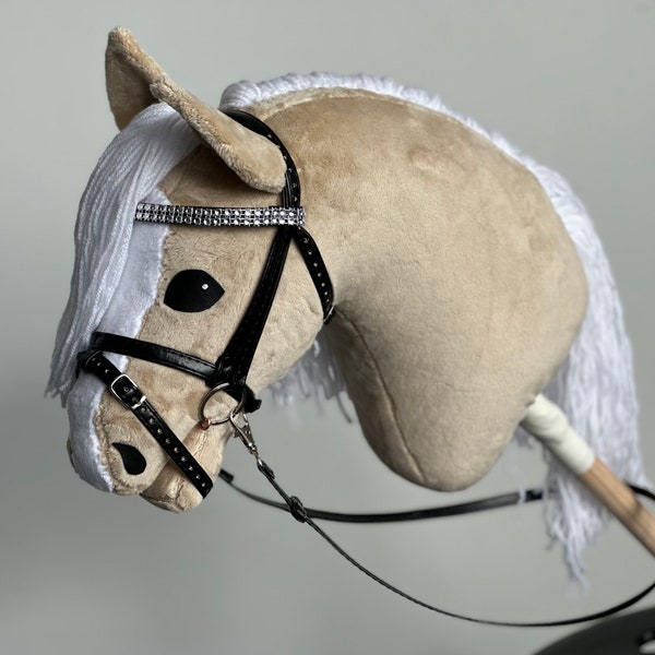 Palomino Hobby Horse avec bride et crinière droite