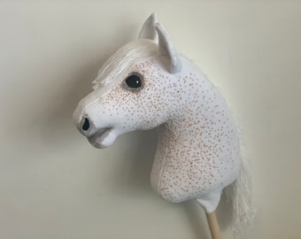 Fleabitten Grey Hobby Horse with white mane